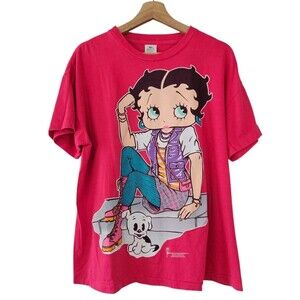1994 Vintage Betty Boop  King Features Pink Womens Shirt Single Stitch Medium